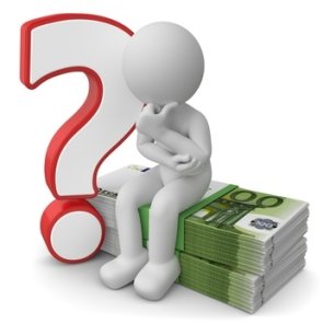 3d Männchen mit Geld und Fragezeichen 3d Männchen mit Geld und Fragezeichen